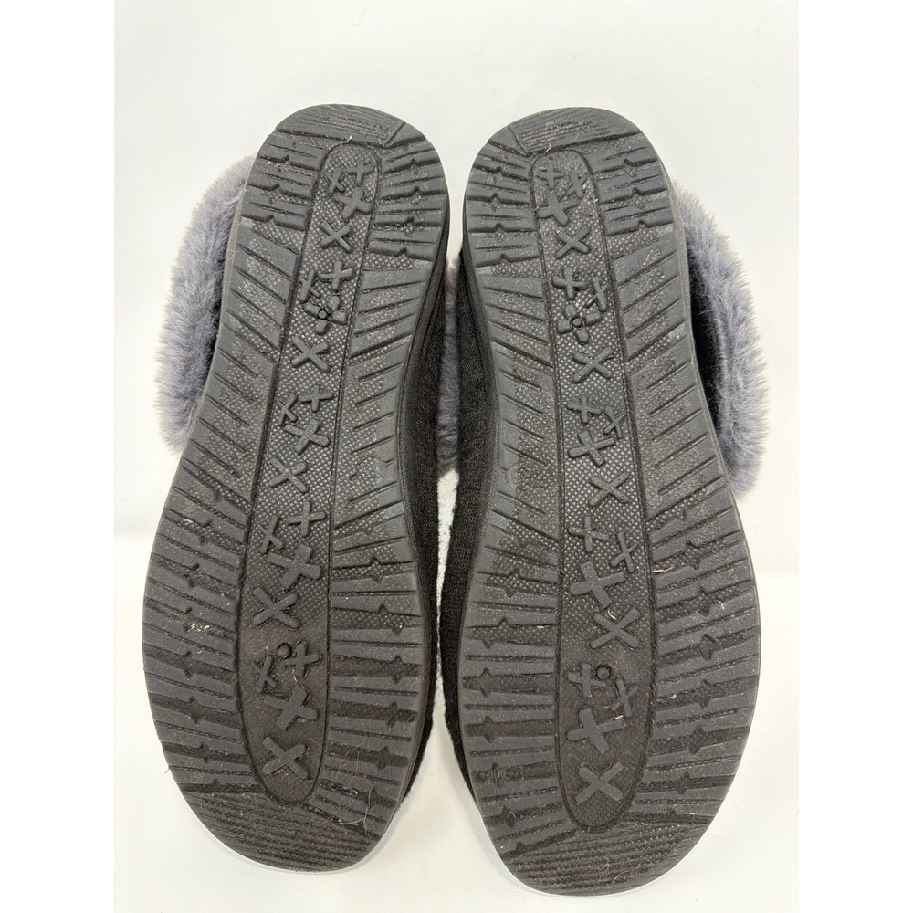 Womens Black Moccasin‎ Boots Faux Fur Lined Cozy Slippers Size 8.5 - Picture 7 of 10
